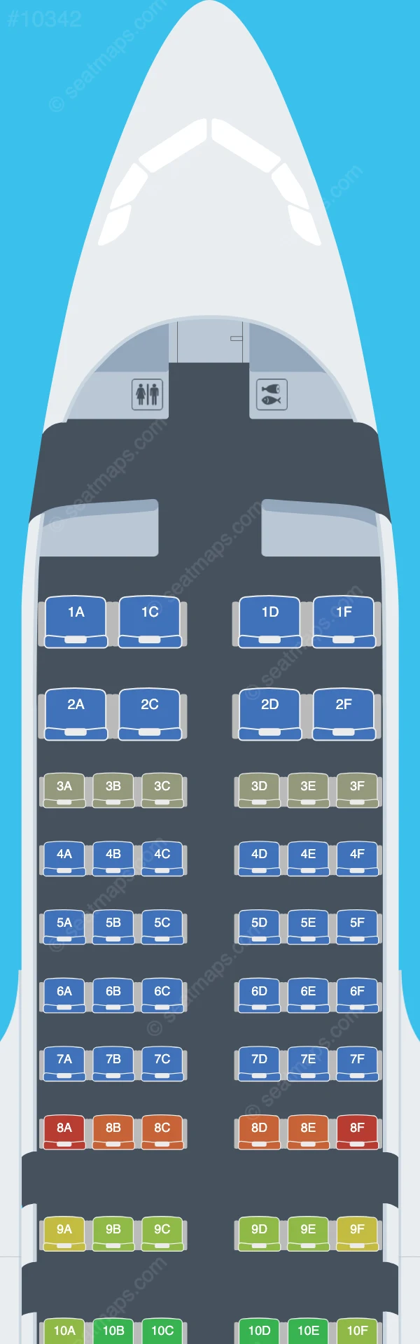 Myanmar Airways International Airbus A319-100 V.4 seatmap preview