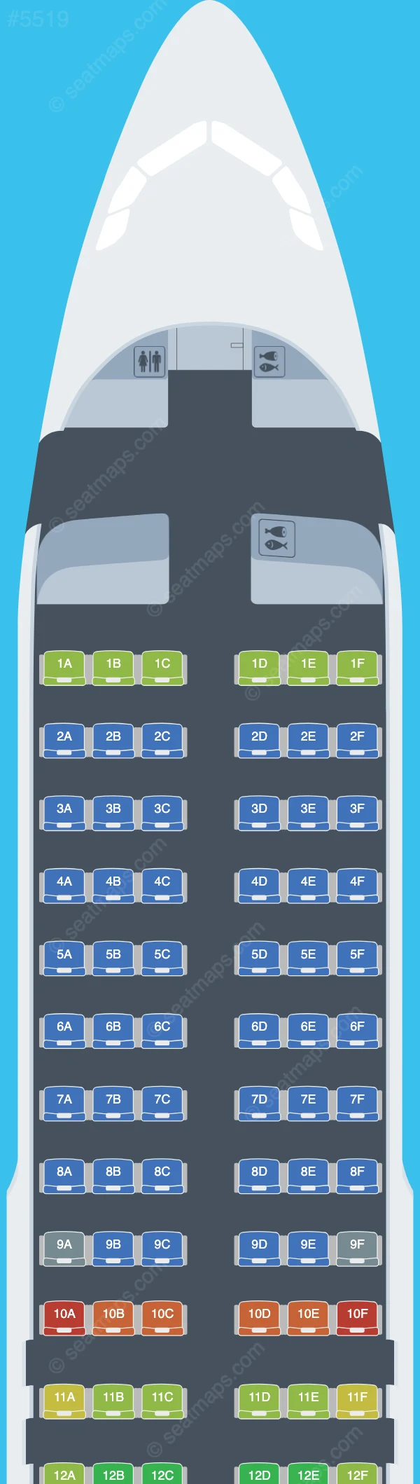 Swiss Airbus A320-200 V.1 seatmap preview