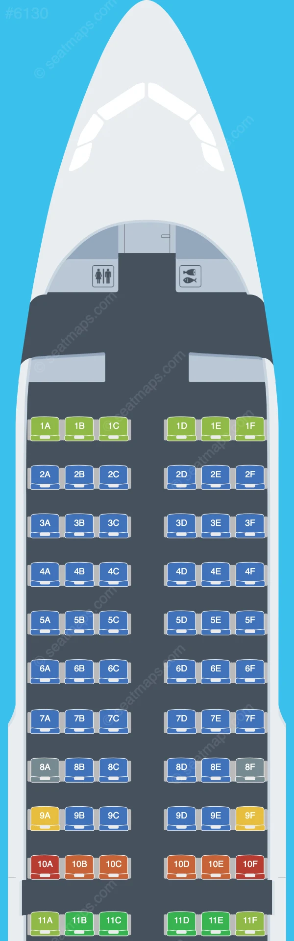 S7 Airlines Airbus A319-100 seatmap preview