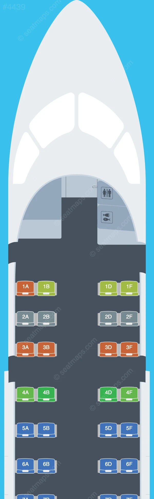 Wasaya Airways De Havilland Q100 seatmap preview