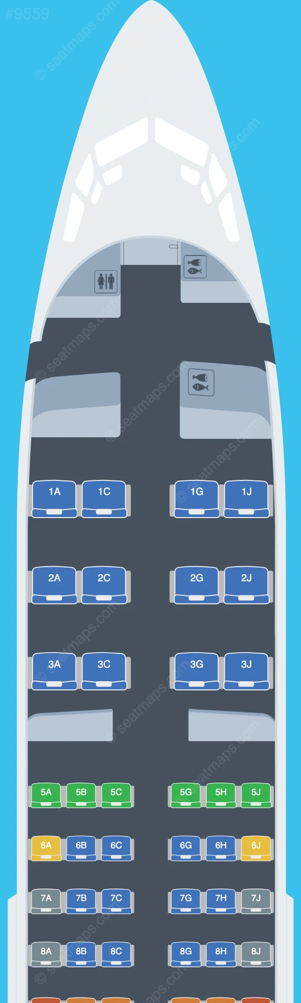 Daallo Airlines Boeing 737-300 seatmap preview
