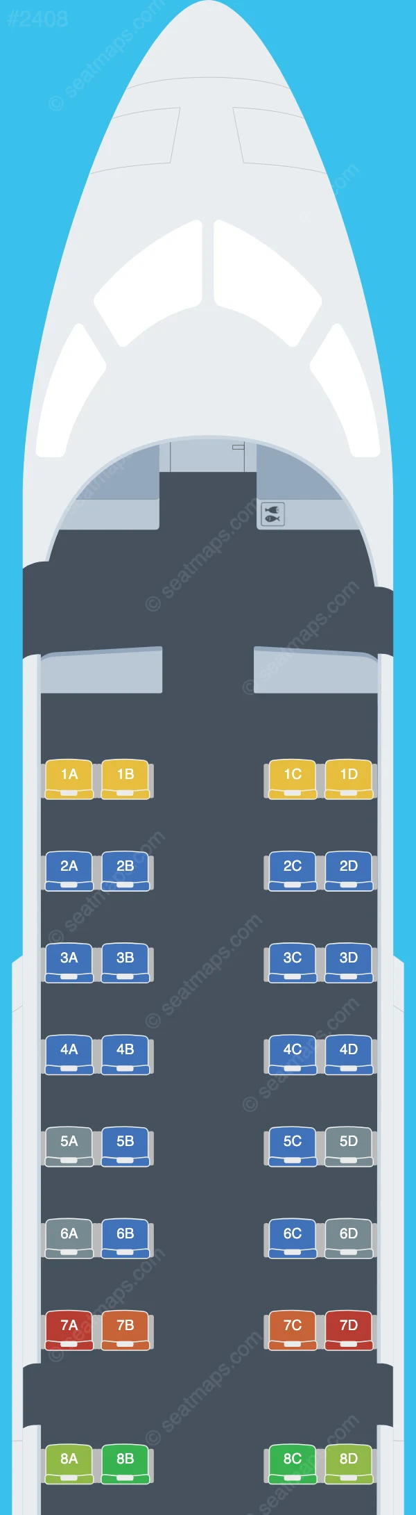 United Bombardier CRJ200 seatmap preview