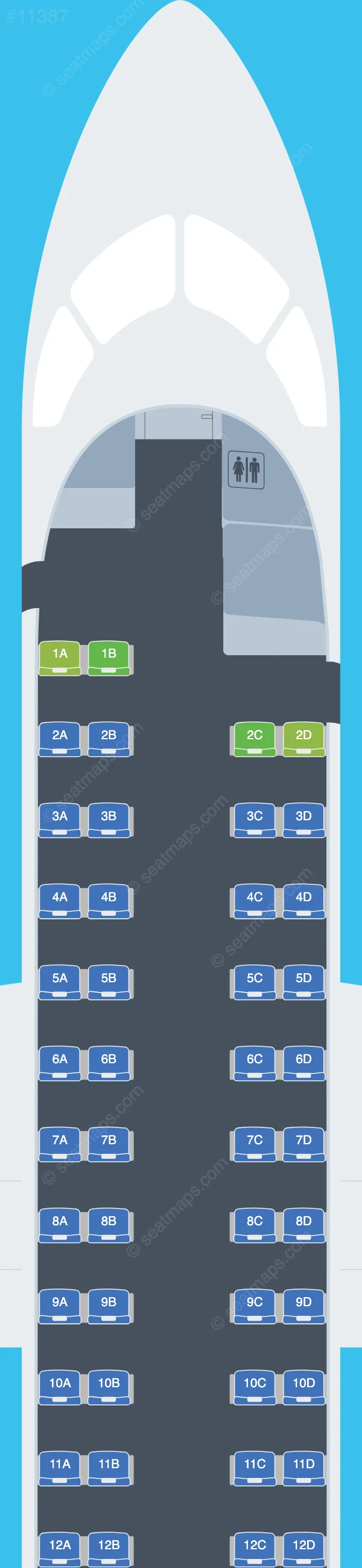 Universal Air De Havilland Q400 seatmap preview