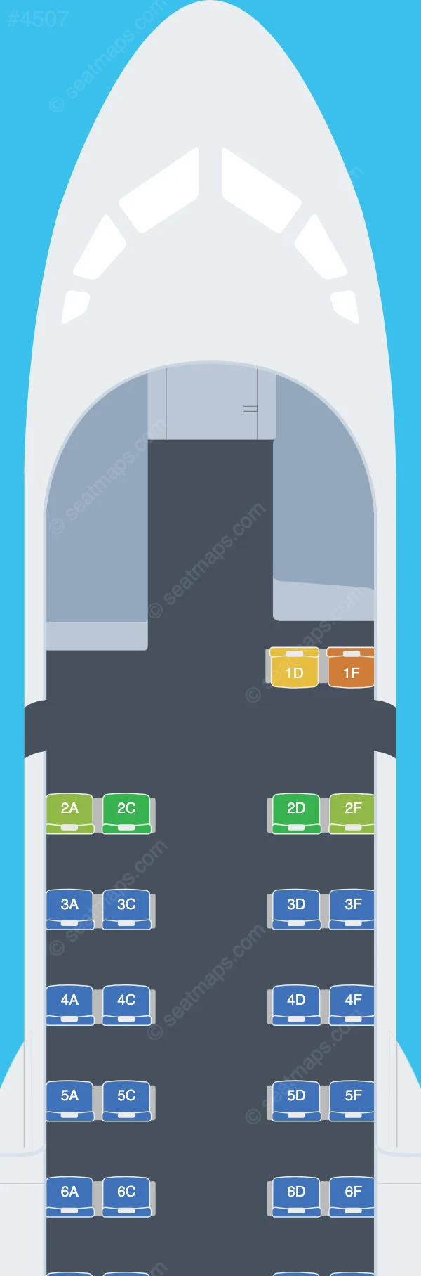 Overland Airways ATR 42-300 seatmap preview