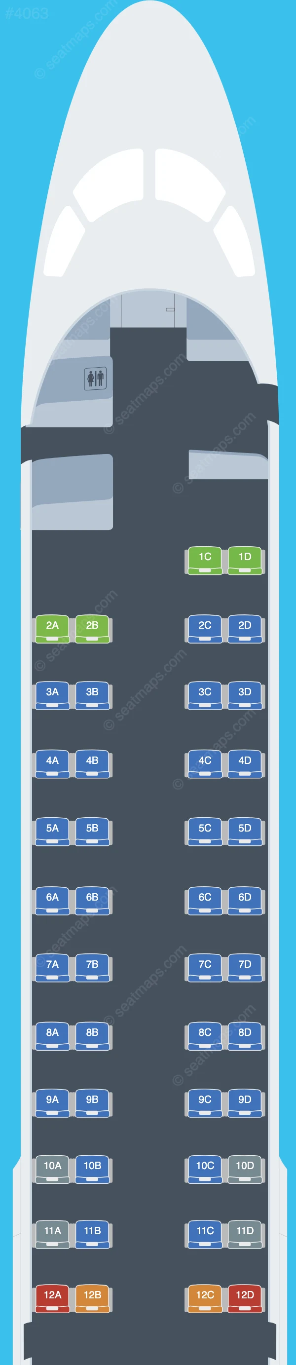 AZAL Azerbaijan Airlines Embraer E190 seatmap preview
