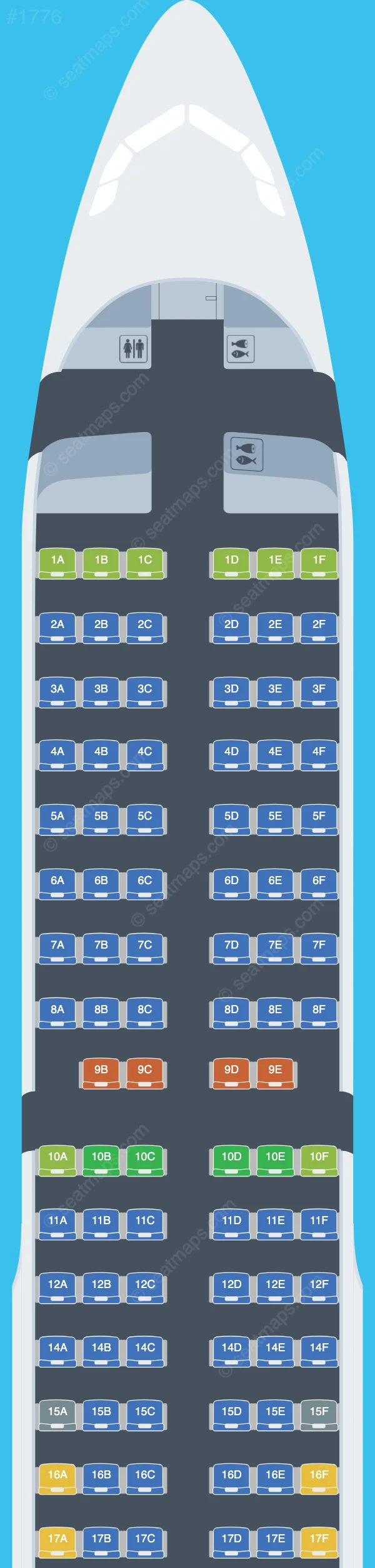 Air France Airbus A321-200 seatmap preview