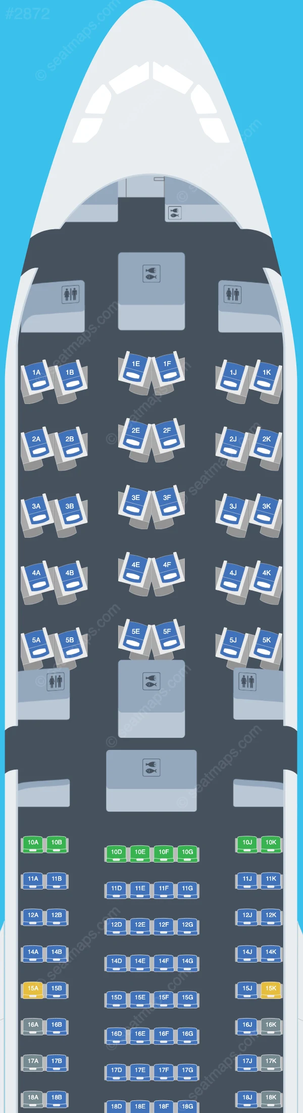 Qatar Airways Airbus A330-300 V.1 seatmap preview
