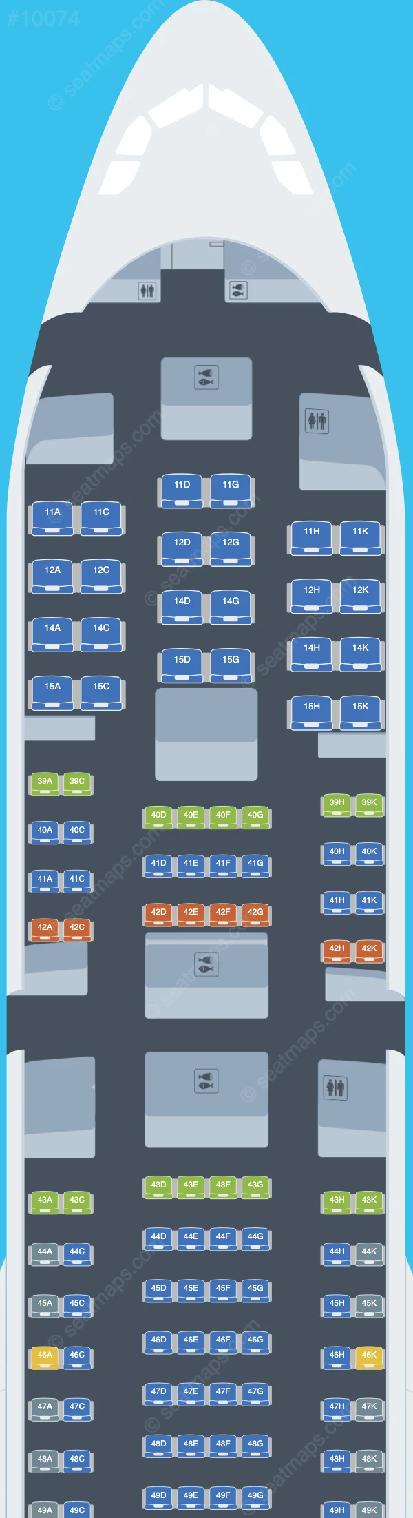 Cathay Pacific Airbus A330-300 V.2 seatmap preview