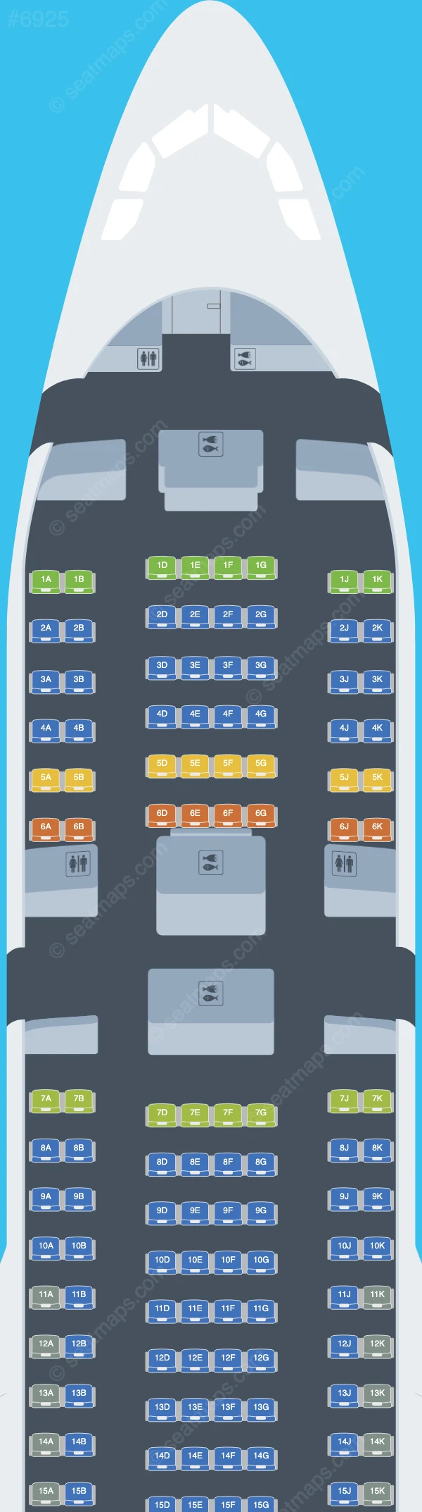 iFly Airlines Airbus A330-200 V.2 seatmap preview