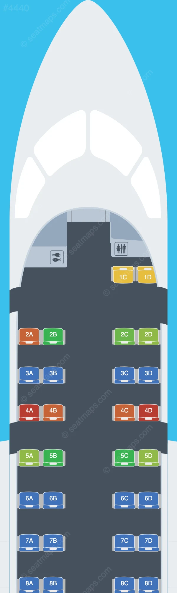 Widerøe De Havilland Q200 seatmap preview