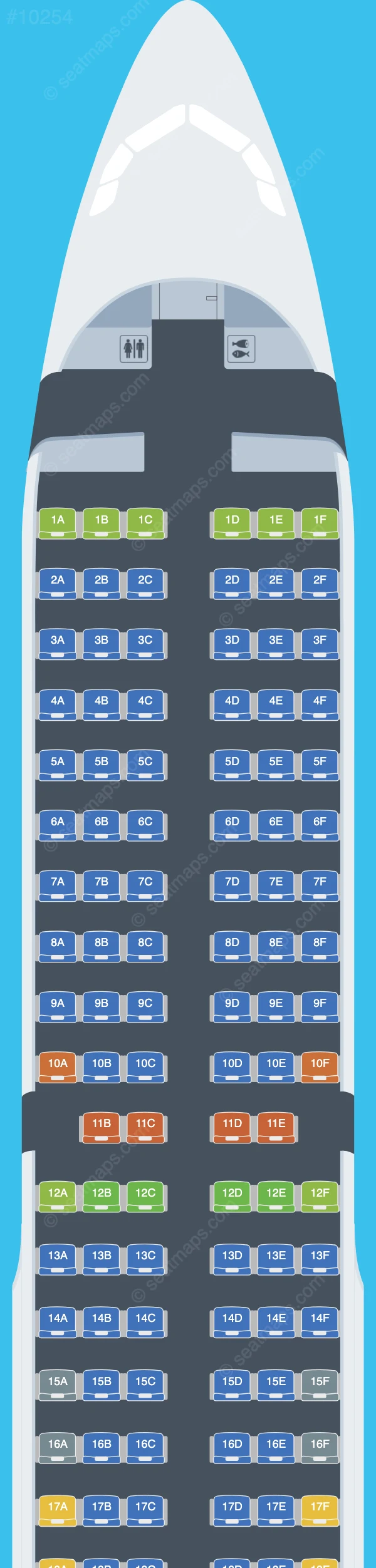 Viva Airbus A321-200 V.1 seatmap preview