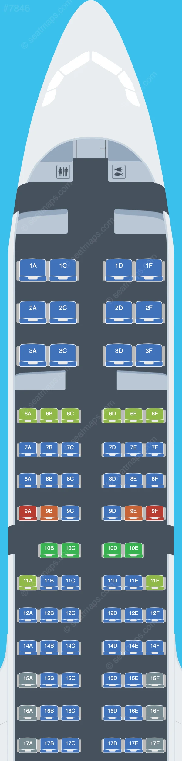 SriLankan Airlines Airbus A321neo seatmap preview