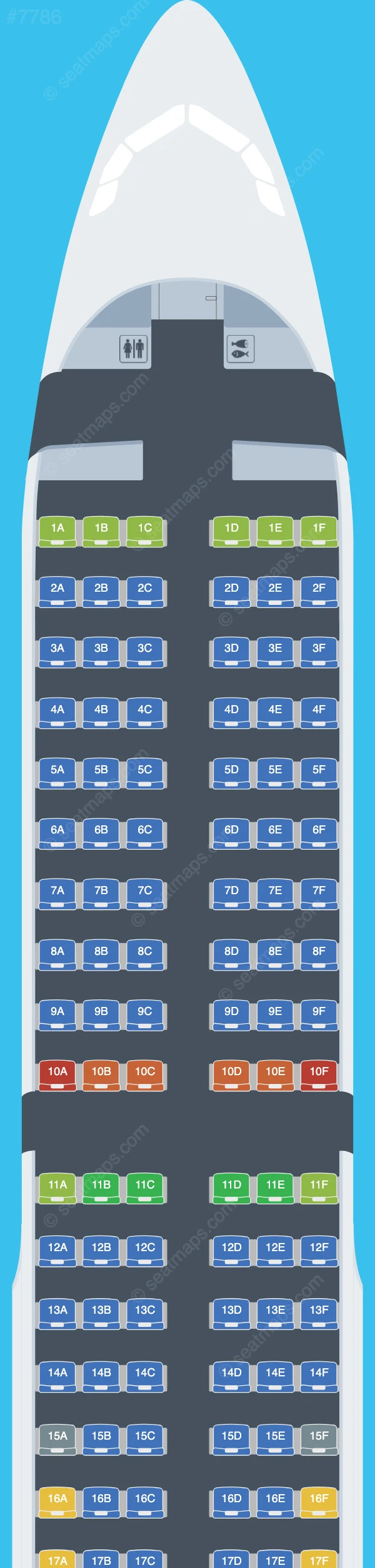 S7 Airlines Airbus A321-200 V.4 seatmap preview