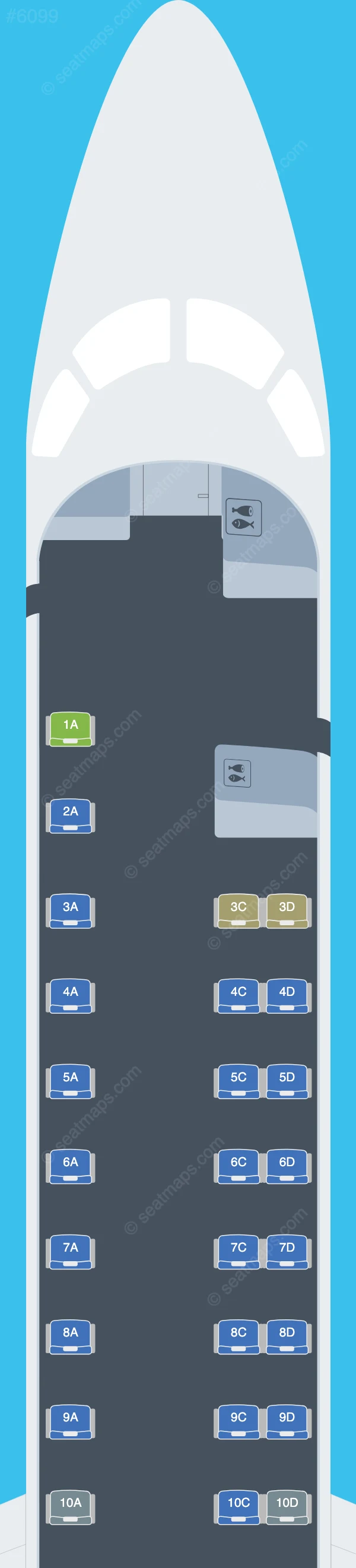 CommuteAir Embraer ERJ 145 seatmap preview