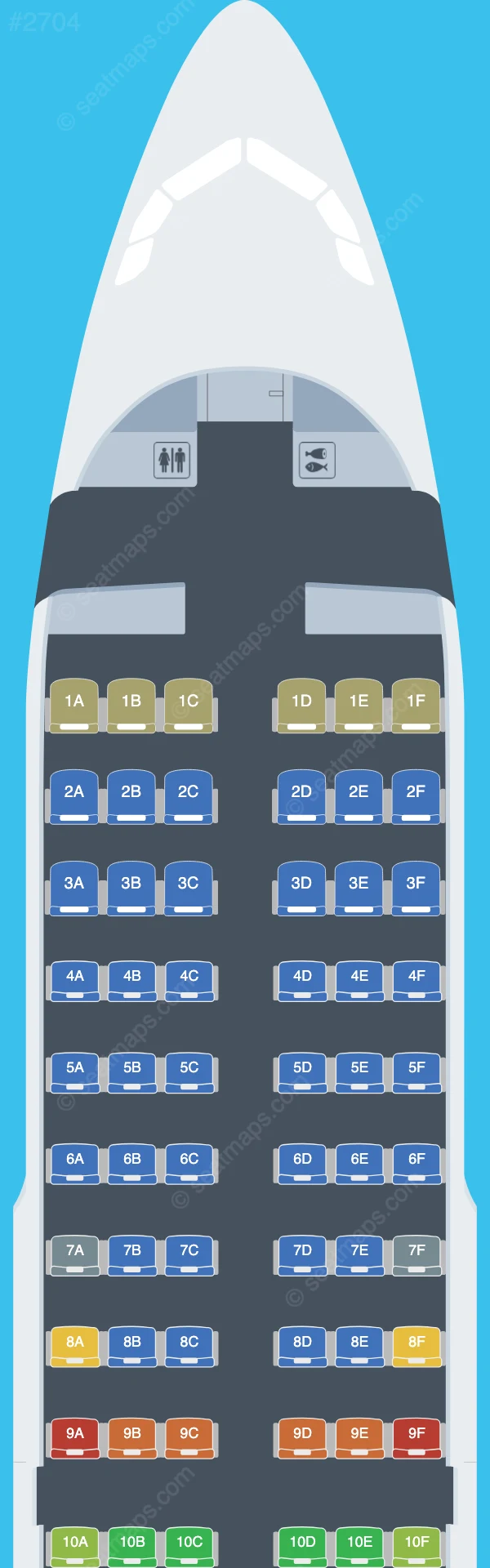 LATAM Airlines Airbus A319-100 seatmap preview
