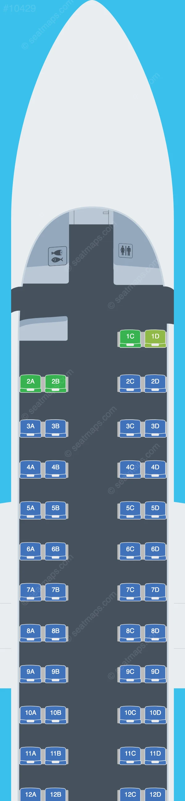 TAAG Angola De Havilland Q400 seatmap preview