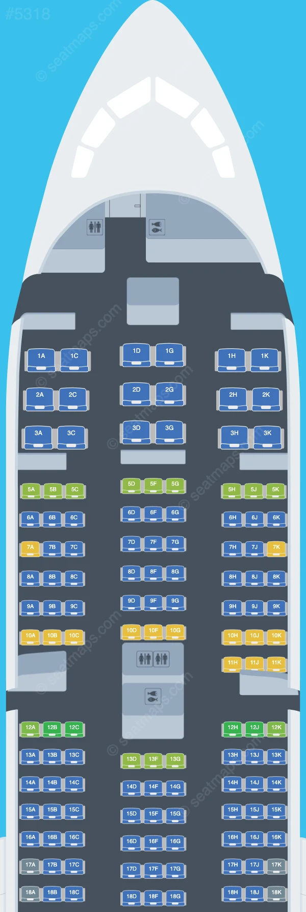 ANA - All Nippon Airways Boeing 787-9 V.4 seatmap preview