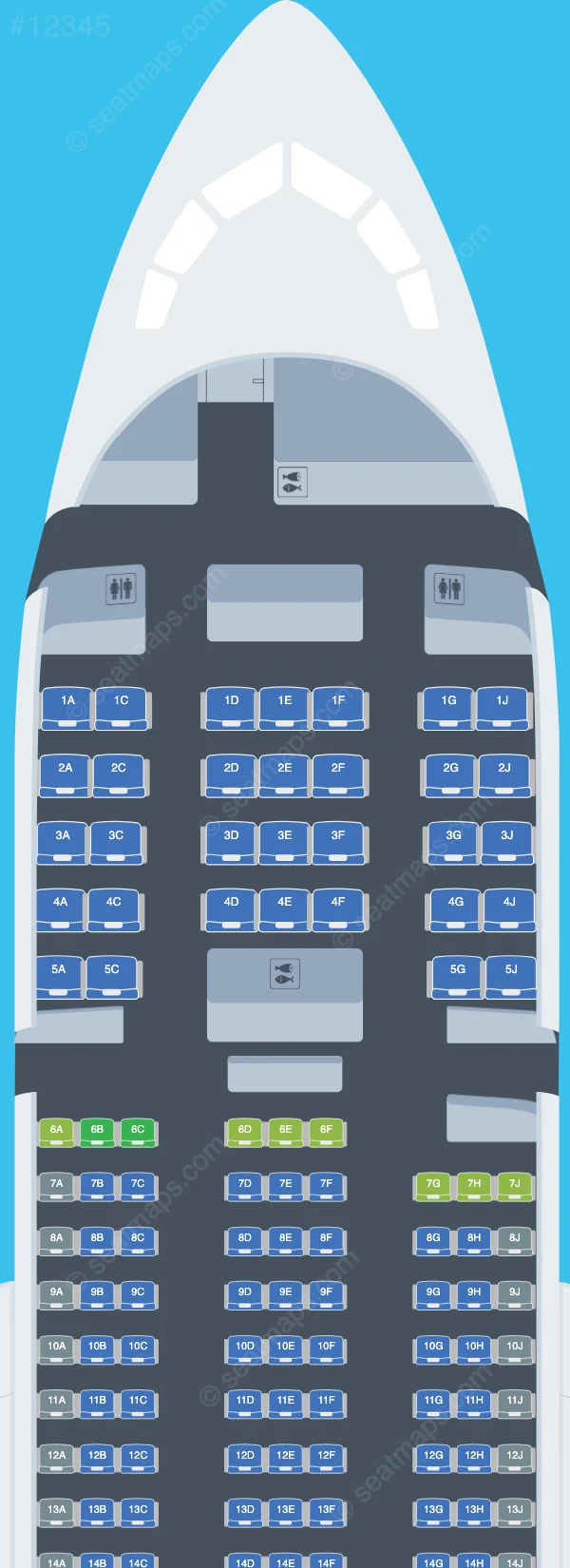 Avianca Boeing 787-8 V.3 seatmap preview