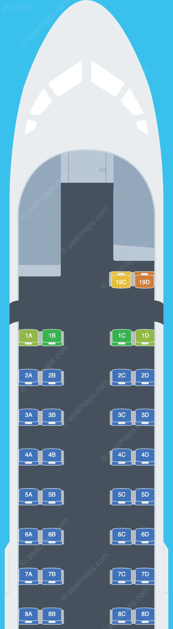 Caribbean Airlines ATR 72-600 seatmap preview