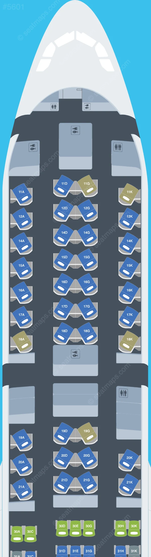 Cathay Pacific Airbus A330-300 V.5 seatmap preview