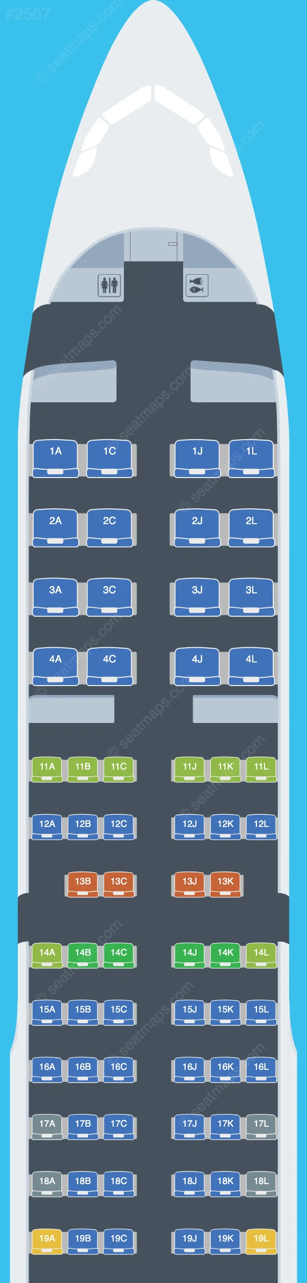 Air China Airbus A321-200 V.2 seatmap preview