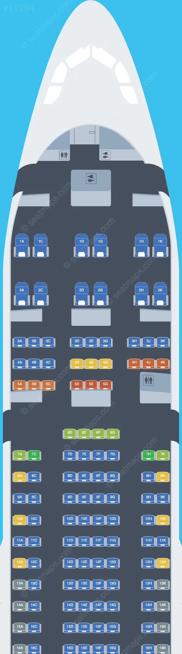 Maleth-Aero Airbus A330-200 V.3 seatmap preview