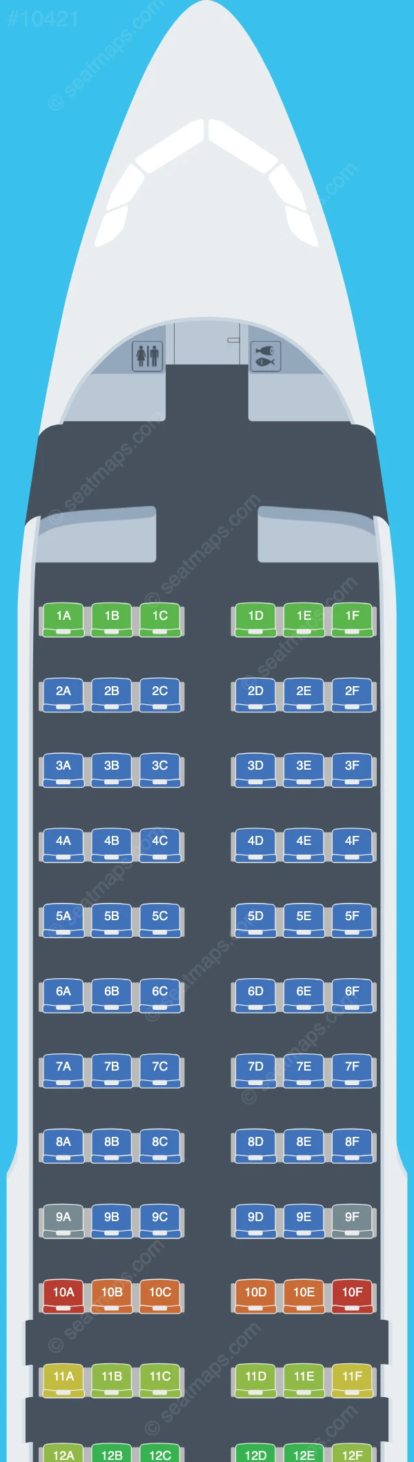 Uzbekistan Airways Airbus A320-200 V.2 seatmap preview