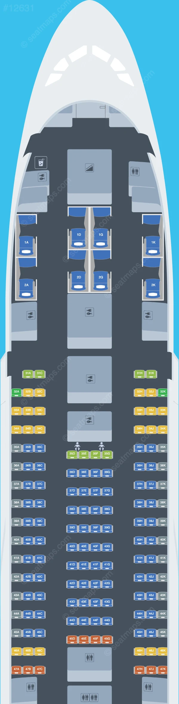 Global Airlines Airbus A380-800 seatmap preview
