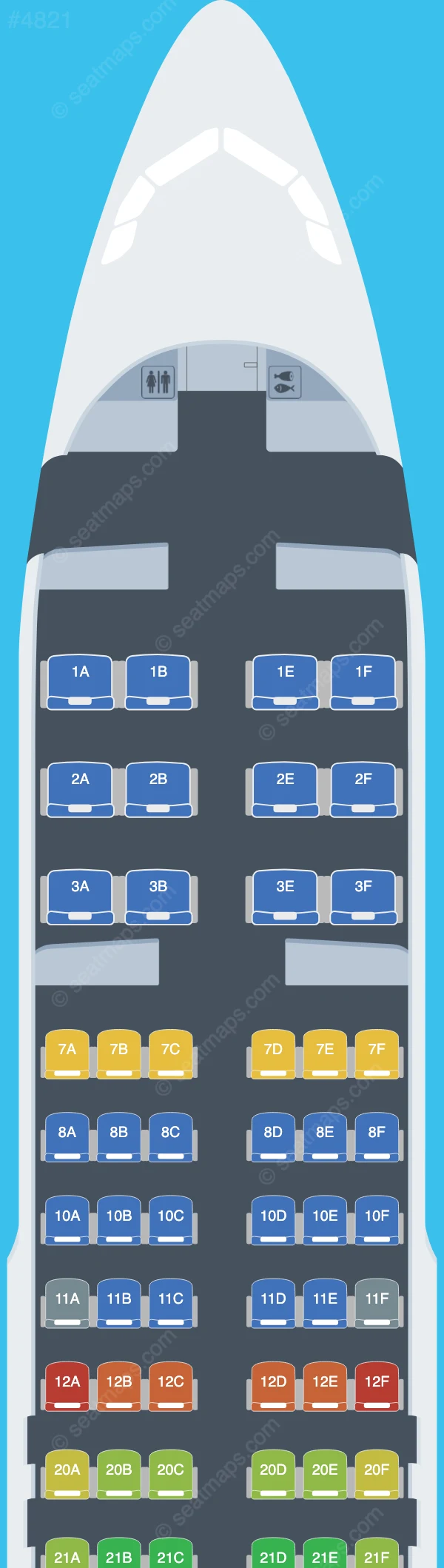 United Airbus A320-200 seatmap preview