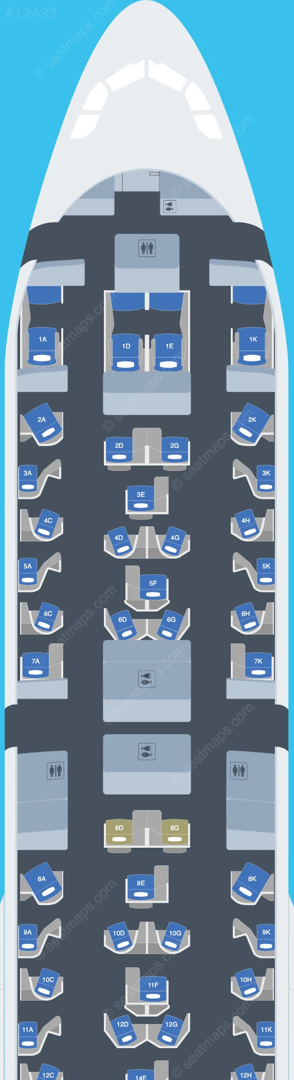 Swiss Airbus A330-300 Senses seatmap preview