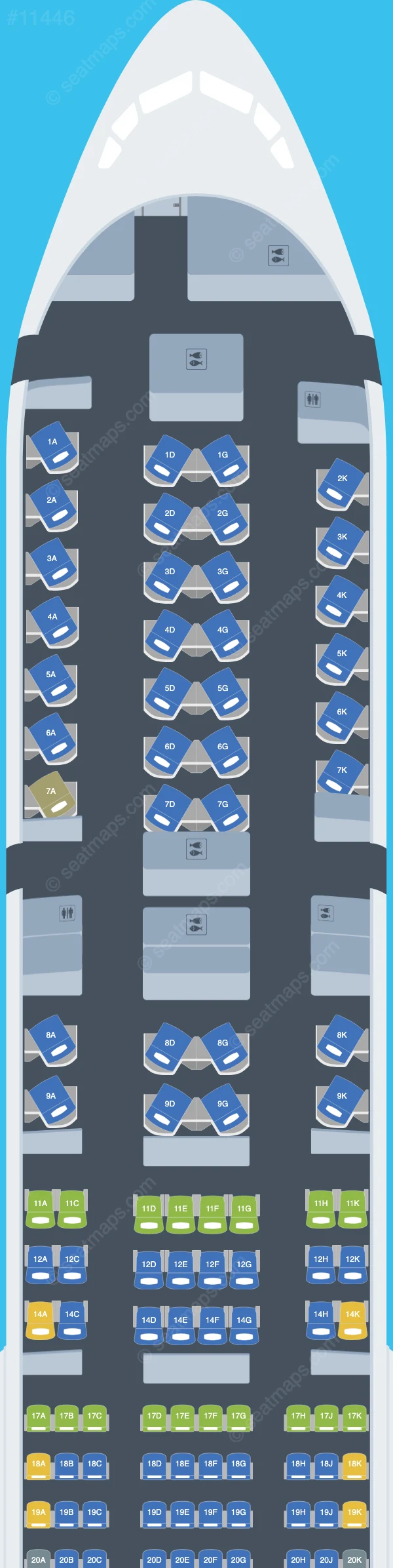 KLM Boeing 777-300ER seatmap preview