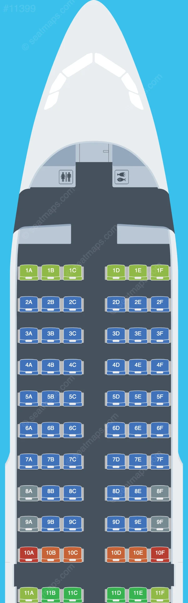 Braathens International Airways Airbus A319-100 V.3 seatmap preview