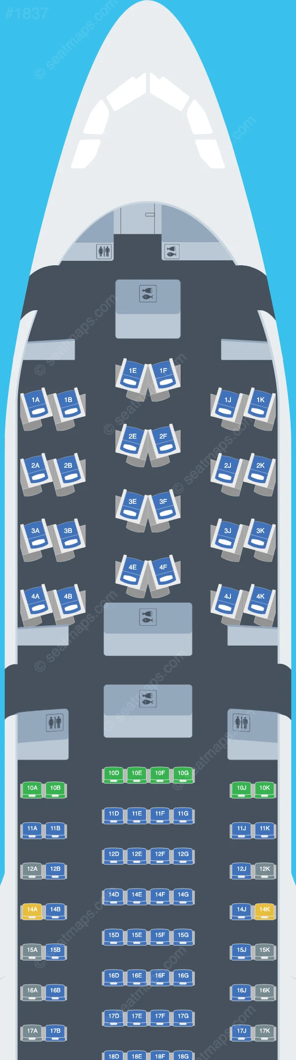 Qatar Airways Airbus A330-200 seatmap preview