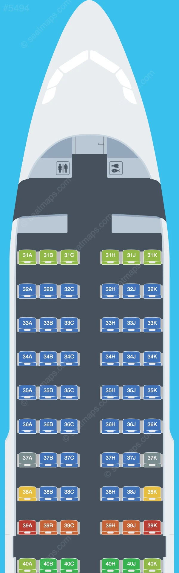 Sichuan Airlines Airbus A319-100 V.2 seatmap preview