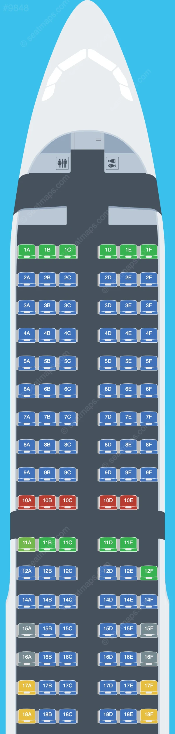 Nordwind Airlines Airbus A321-200 V.3 seatmap preview