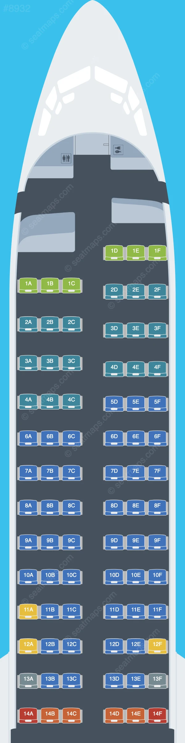 SpiceJet Boeing 737 MAX 8 seatmap preview