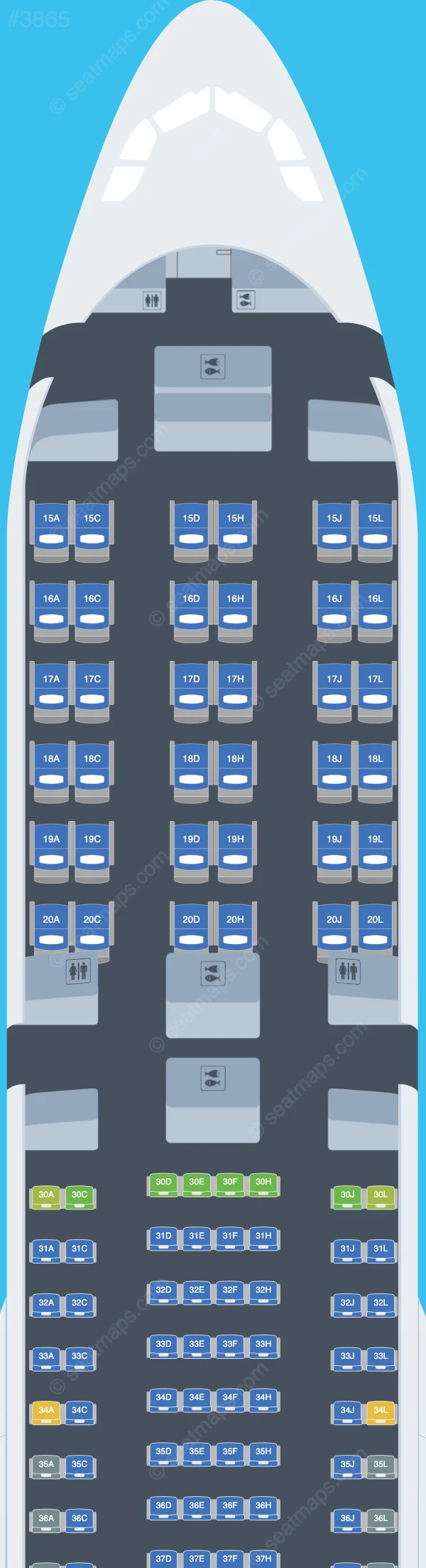 Saudia Airbus A330-300 V.2 seatmap preview