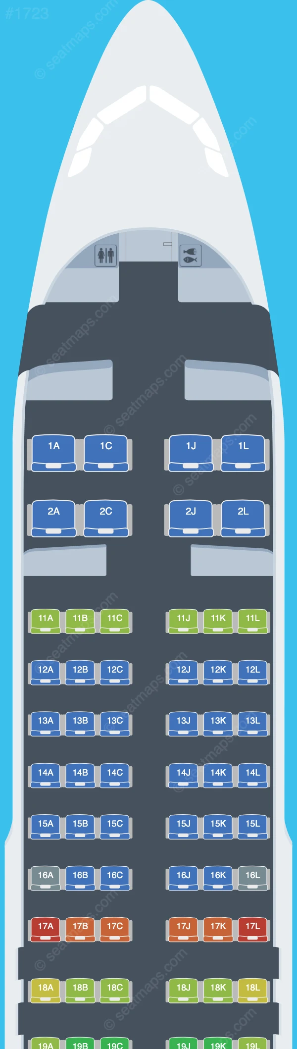 Air China Airbus A320-200 seatmap preview