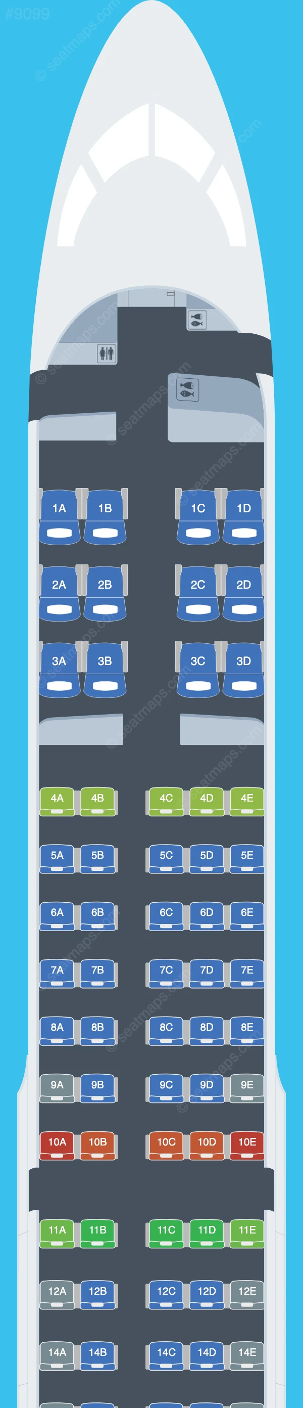 Air Tanzania Airbus A220-300 seatmap preview