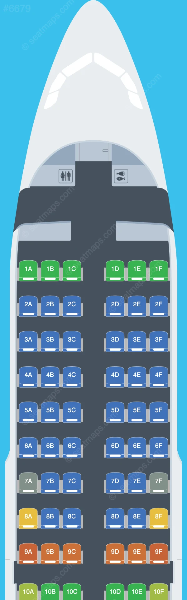 TAP Air Portugal Airbus A319-100 seatmap preview