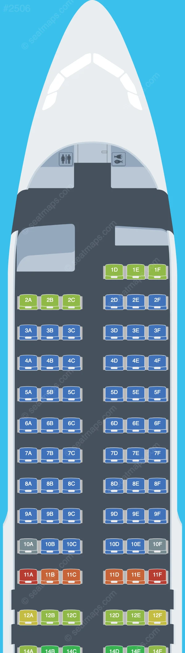 Air France Airbus A320-200 V.2 seatmap preview