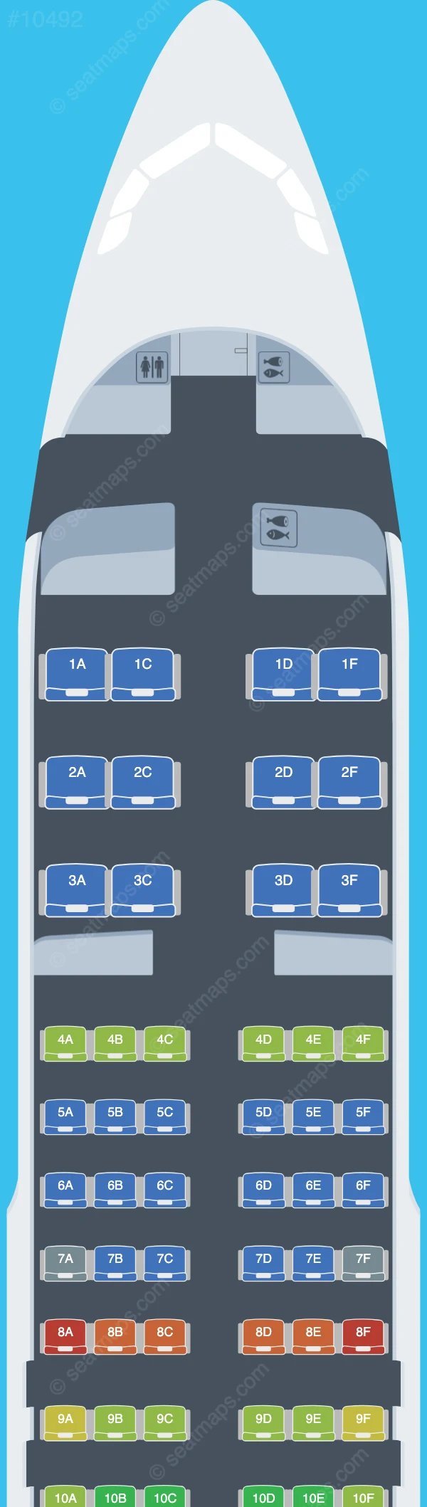Fly2Sky Airbus A320-200 V.3 seatmap preview
