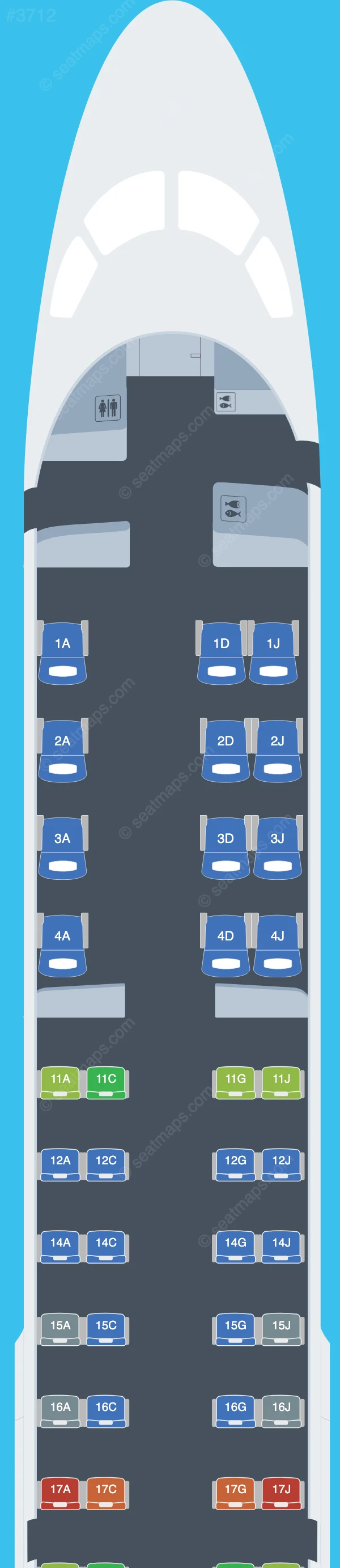 Kenya Airways Embraer E190 V.1 seatmap preview