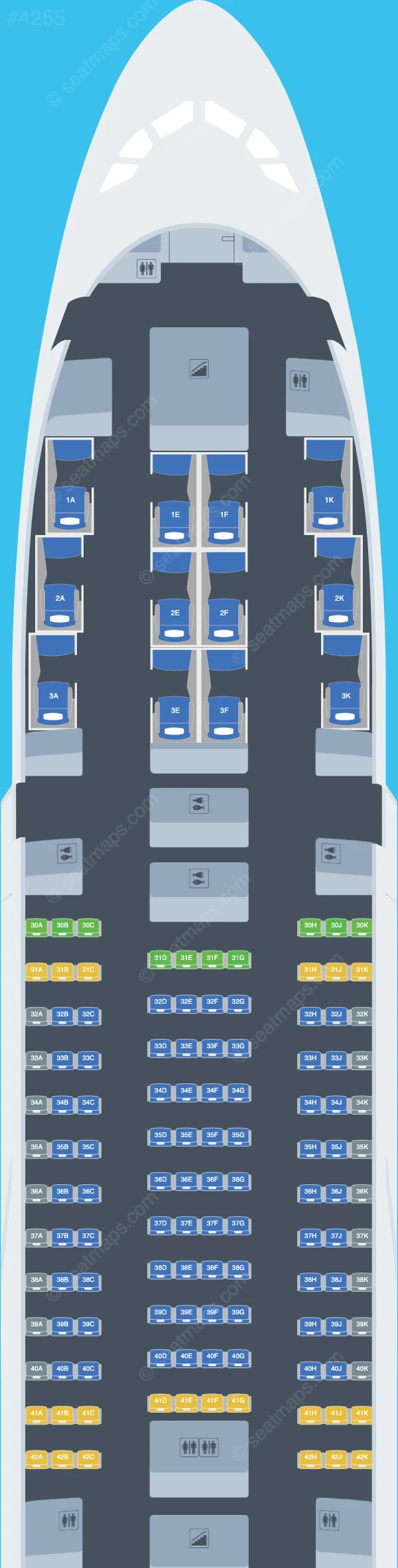 Asiana Airlines Airbus A380-800 seatmap preview