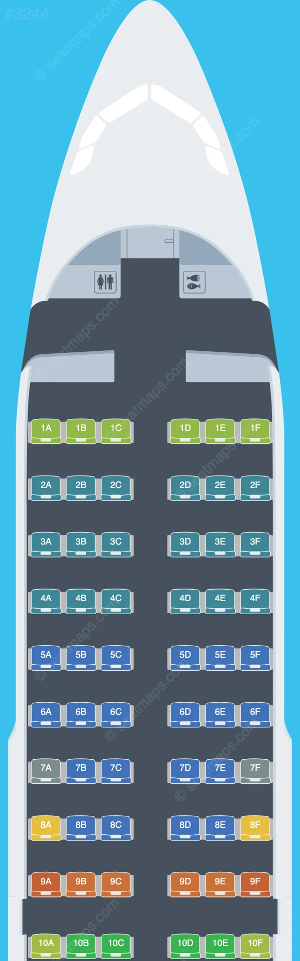 Vueling Airbus A319-100 seatmap preview