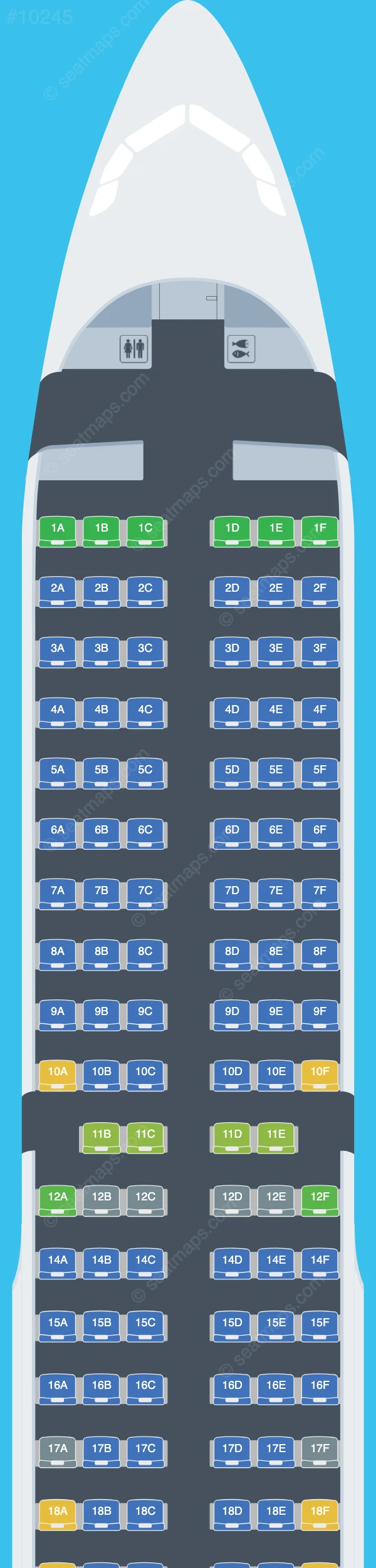 Jet2.com Airbus A321-200 seatmap preview