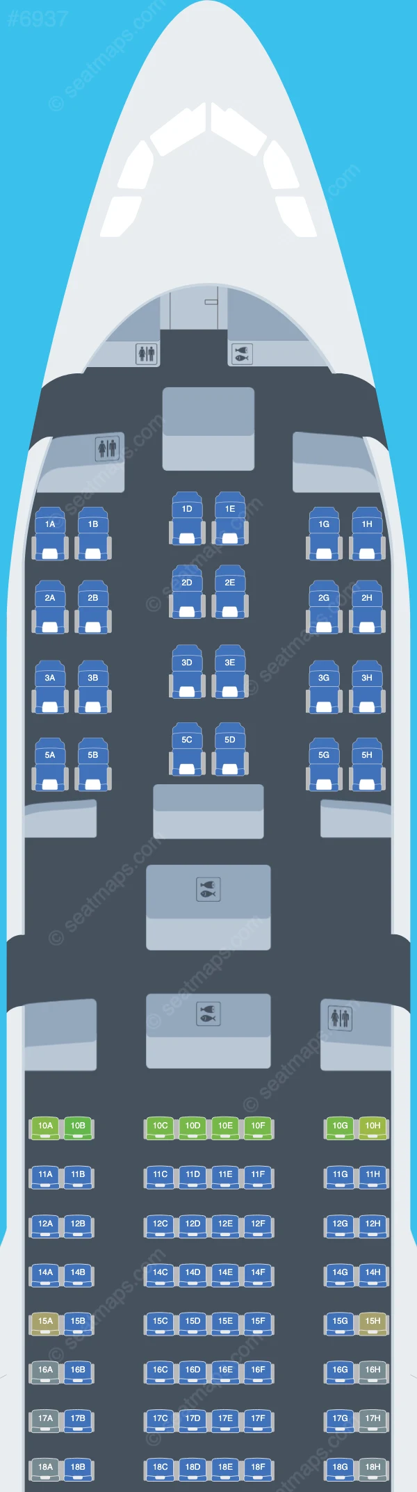 Iraqi Airways Airbus A330-200 seatmap preview