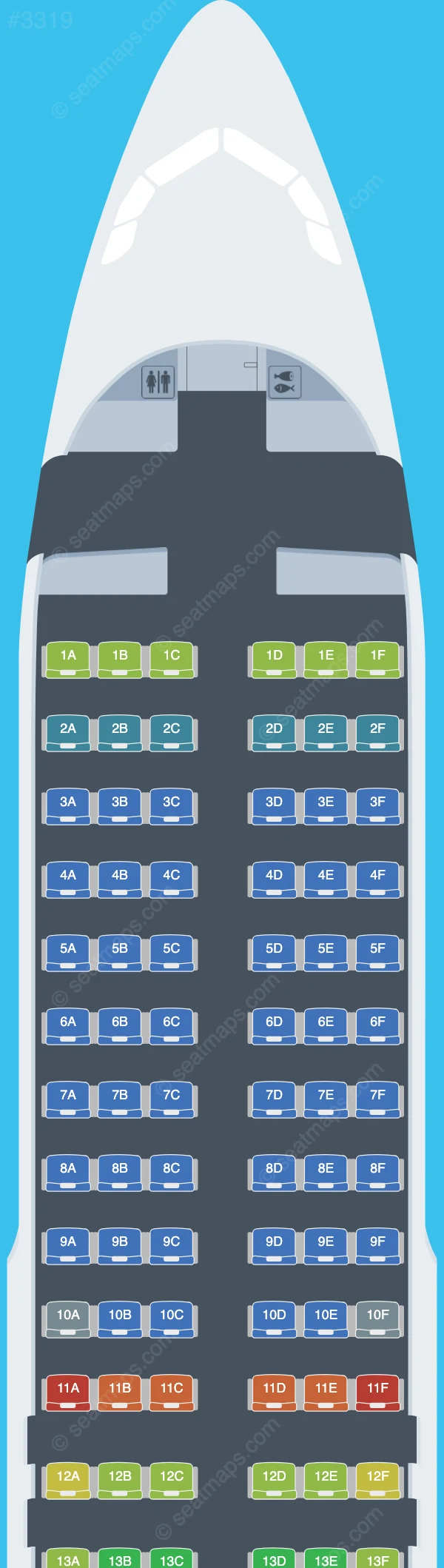 Spring Airlines Airbus A320-200 V.1 seatmap preview