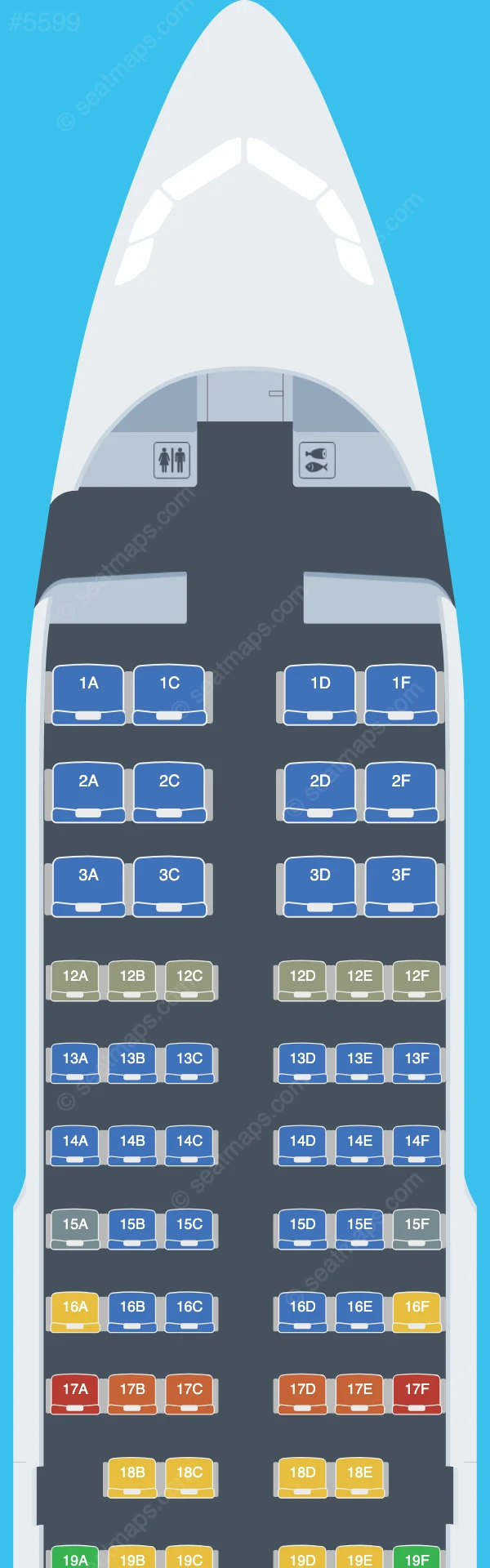 Air Canada Rouge Airbus A319-100 seatmap preview