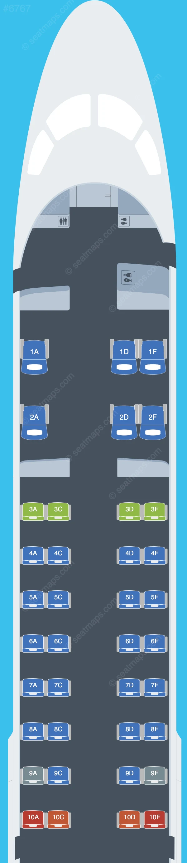 Airlink Embraer E190 V.1 seatmap preview